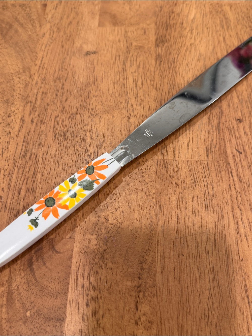 Vtg Ekco Stainless Steel Country Garden Pattern Frosting Spatula Spreader MCM